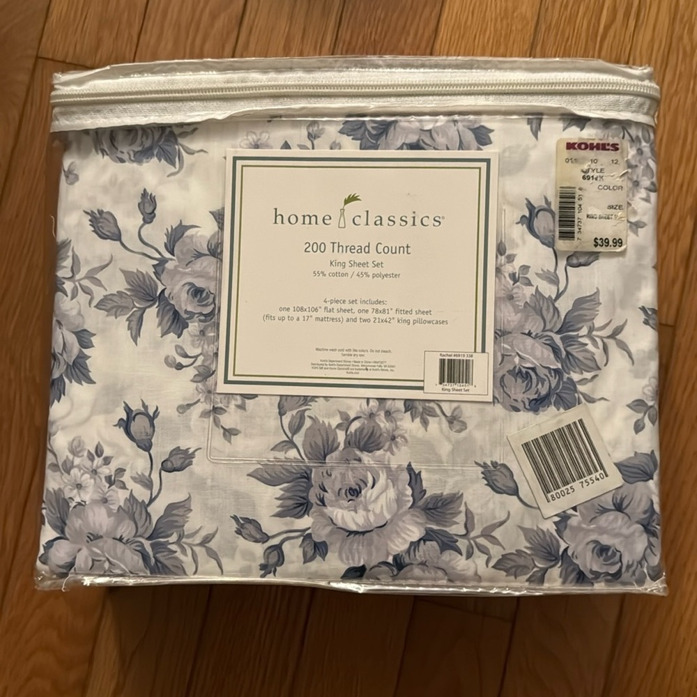 Blue king sheet set
